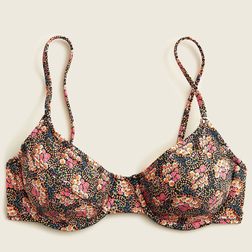 J.Crew 1993 underwire bikini top in Ratti Prism Floral 36D